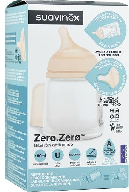 Pack de Lactancia Suavinex: Biberón ZeroZero Anticólicos Flujo Adap